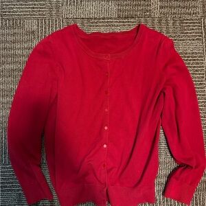 Red Button-Up Cardigan